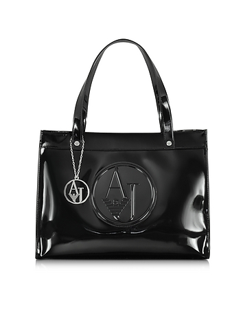 Faux Patent Leather Tote