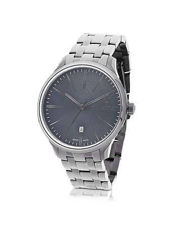 Attrazione Silver Tone Stainless Steel Men's Bracelet watch