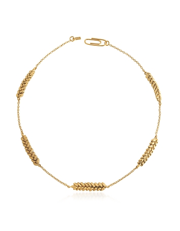 Five Wheat Cobs 18K yellow Gold-plated Choker