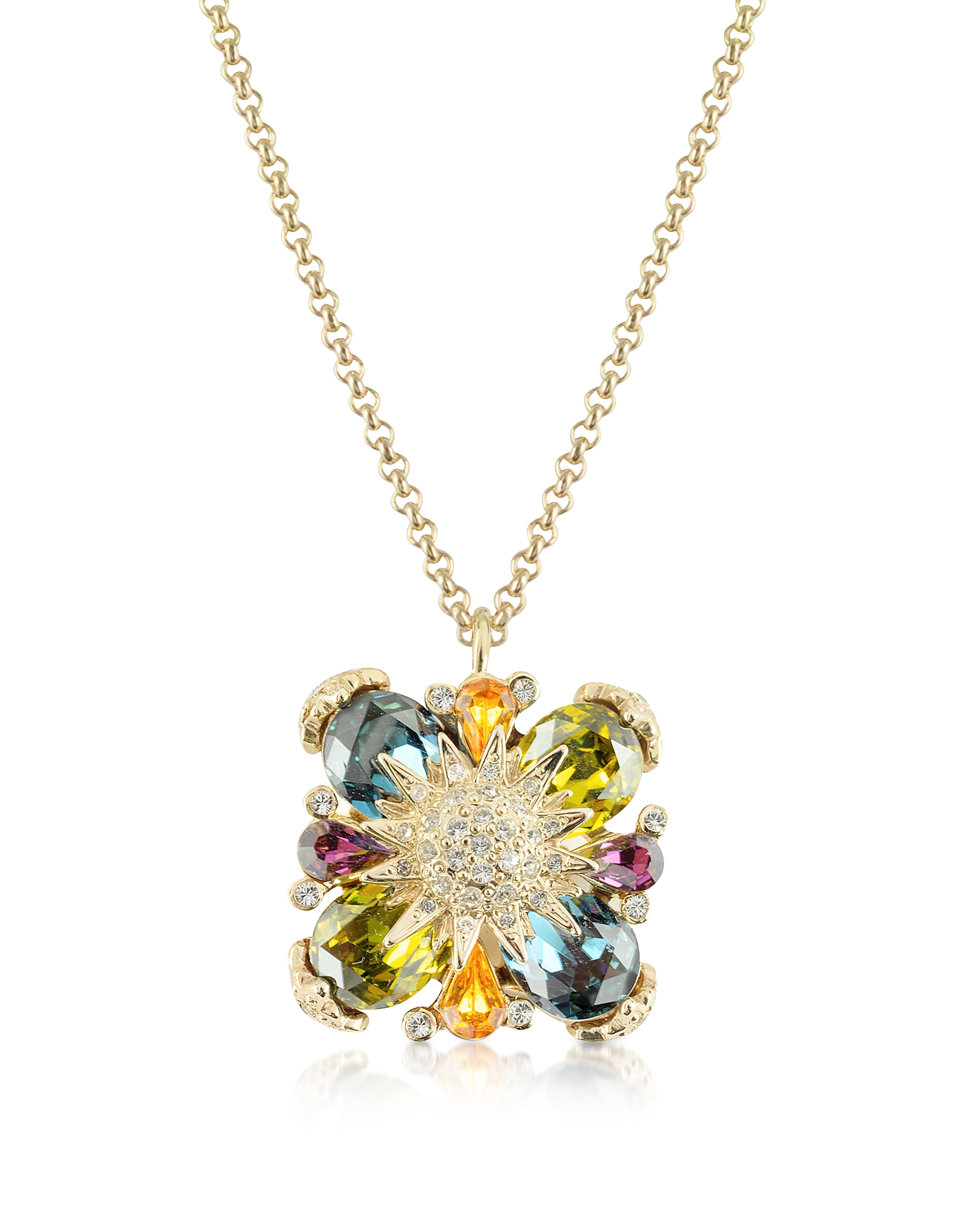Позолоченное Ожерелье с Подвеской-Цветком