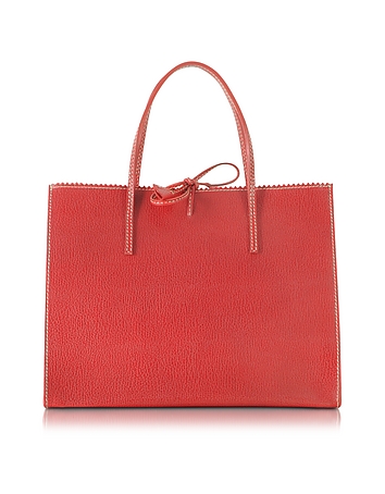 Red Medium Wild Boar Leather Tote