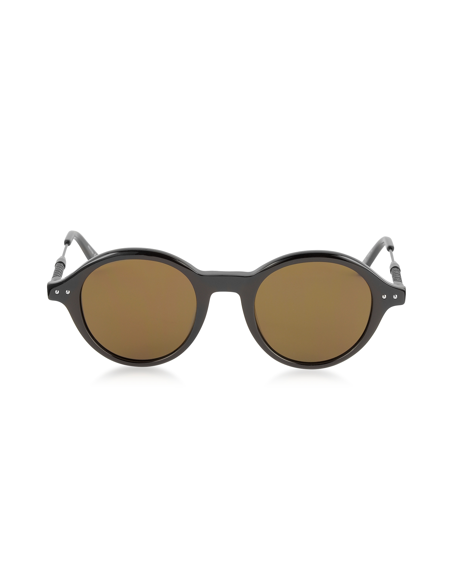 Bottega Veneta BV0095S 002 BV0107S Black Acetate Round Frame Men's Sunglasses