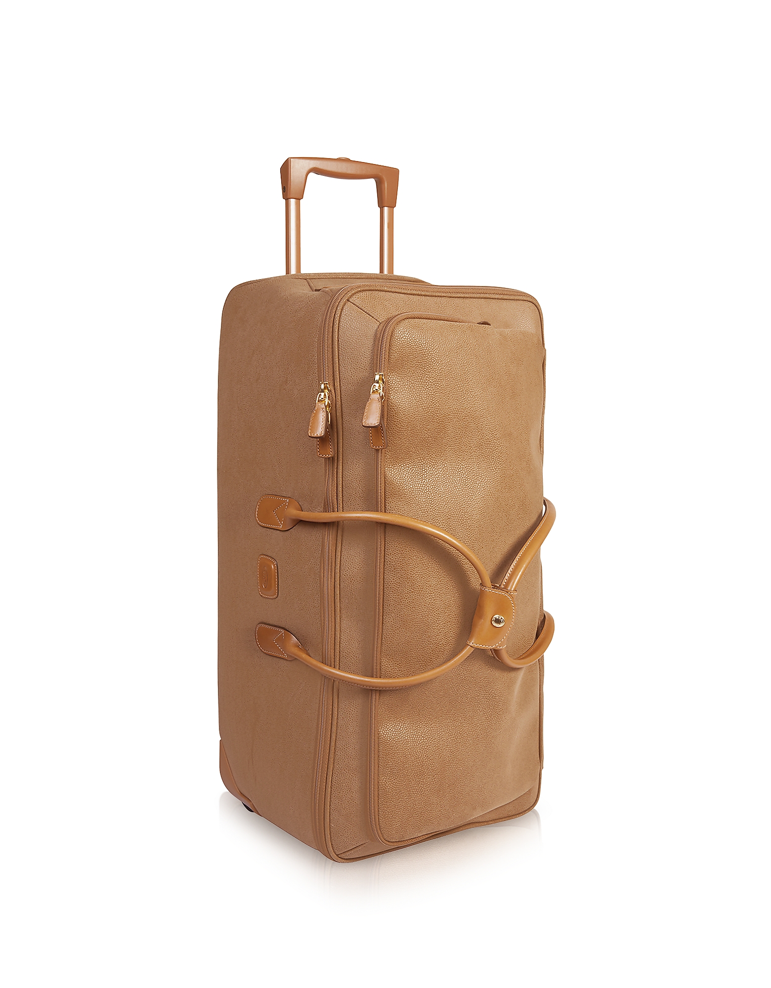 Bric's Designer Travel Bags, Life - Large Camel Micro Suede Rolling Duffle Bag