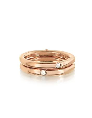 9K Pink Gold Double Secret Ring w/Diamonds