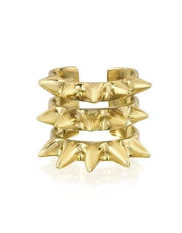 Triple Band Bronze Ring w/Spikes