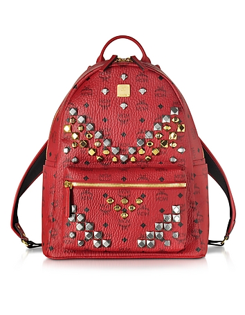 Stark Ruby Red Medium Backpack w/Studs