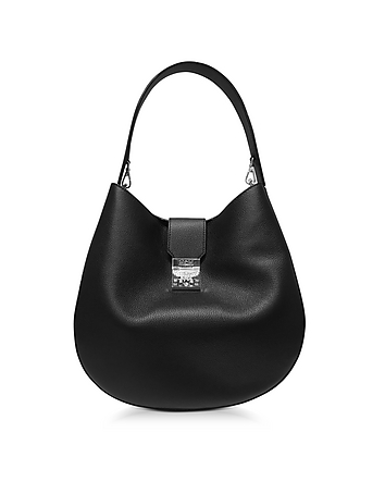 Patricia Park Avenue Large Black Leather Hobo Bag