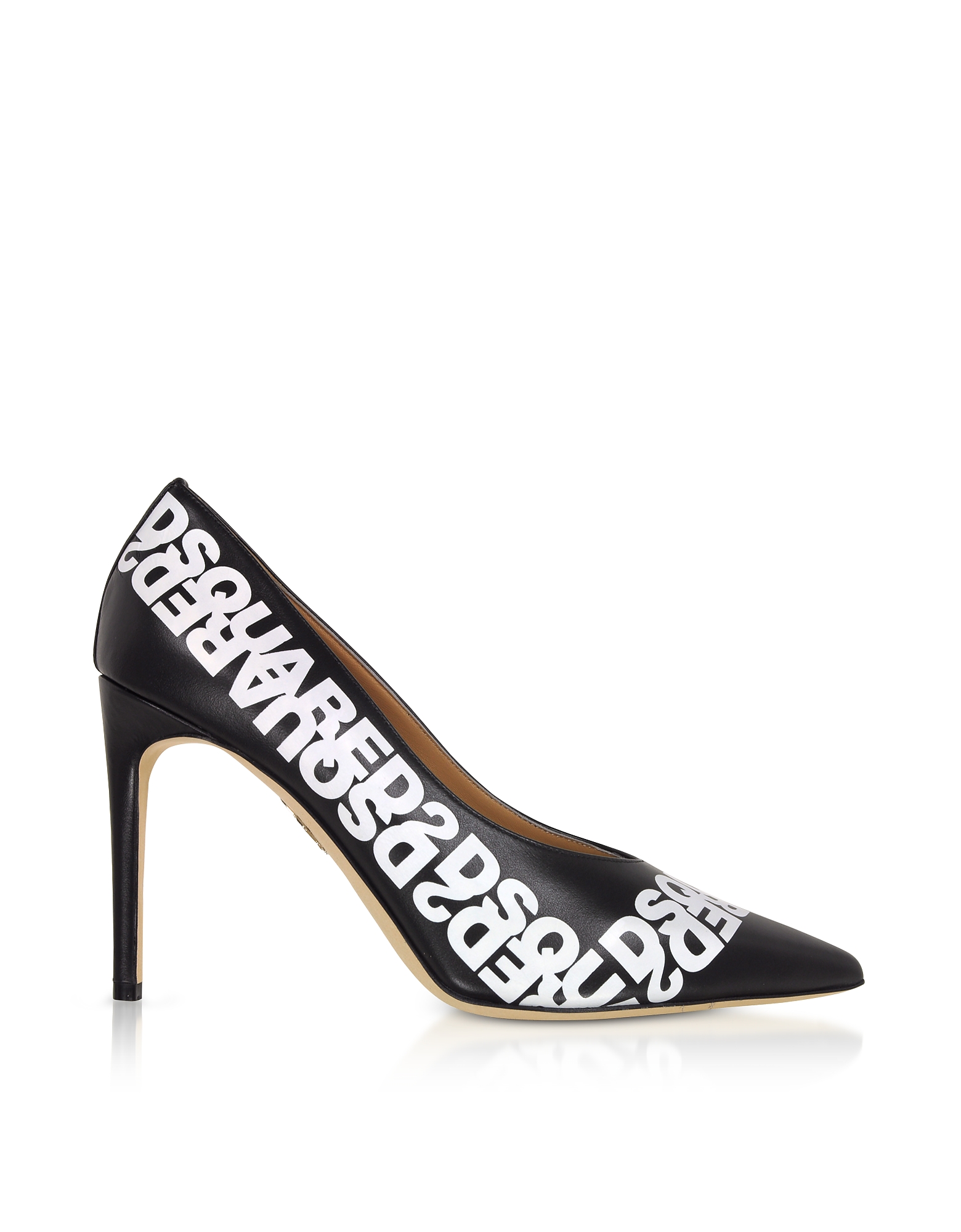 DSquared2  Shoes Black Dsquared2 Printed Calf Leather Pumps