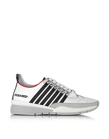 251 White and Black Leather Sneaker