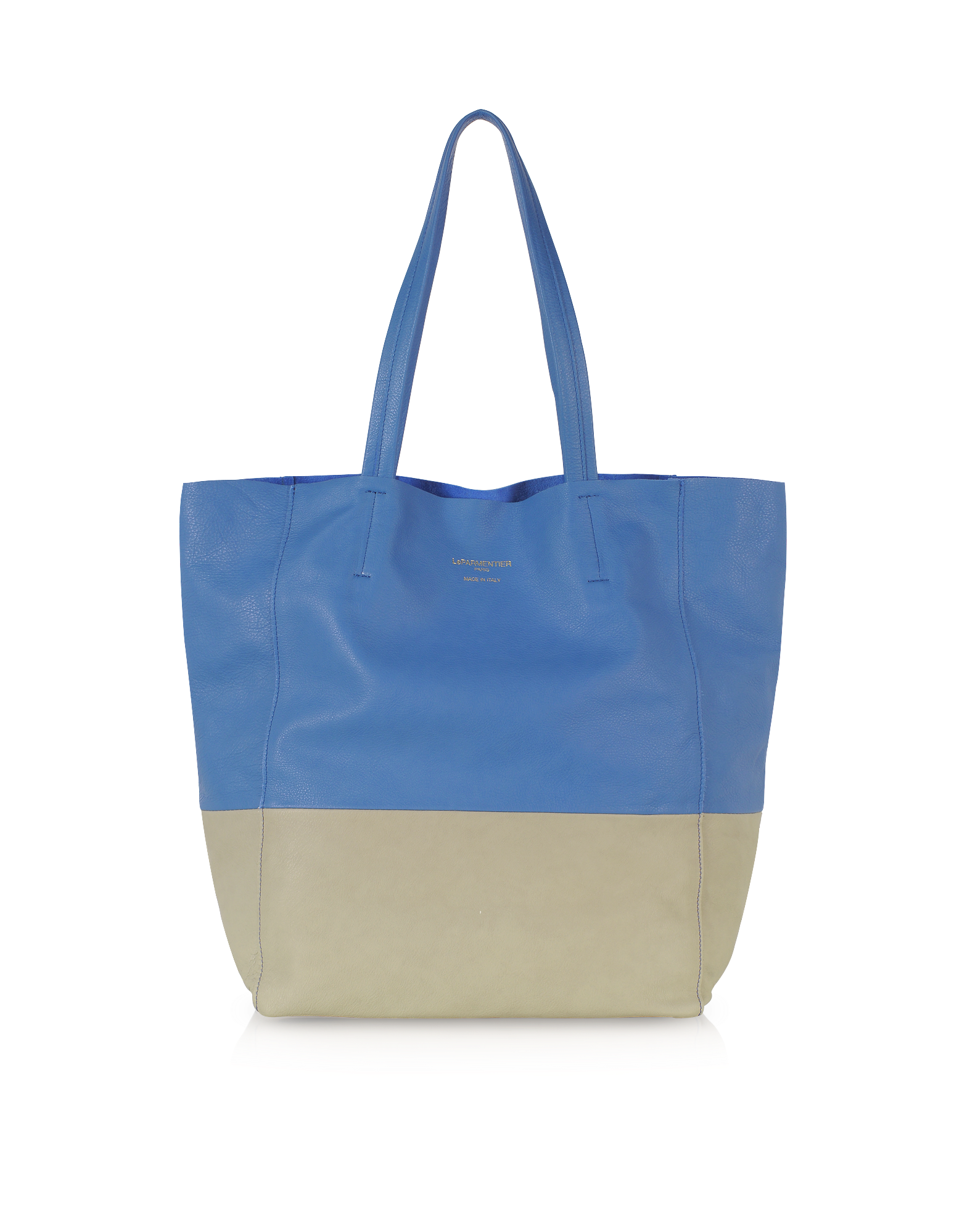 Large Color Block Nappa Leather Tote