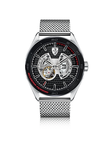 Gran Premio Silver Tone Stainless Steel Men's Bracelet Watch