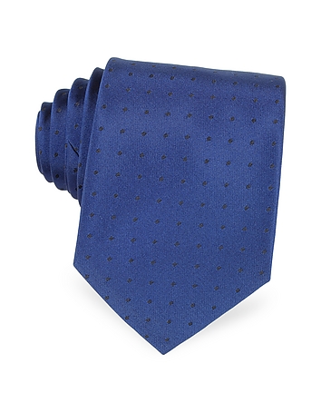 Micro Dots Electric Blue Woven Silk Tie