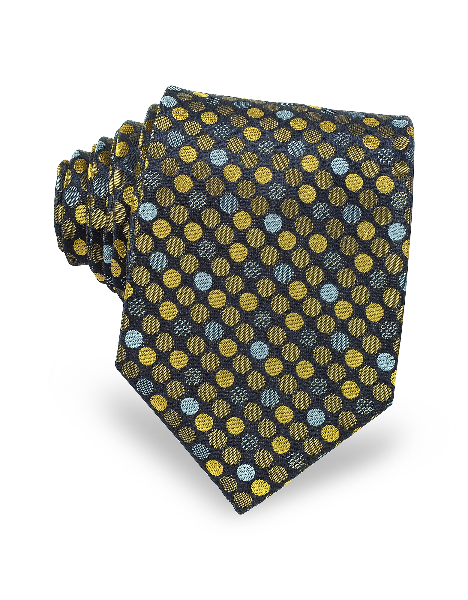 Forzieri Pure Silk Woven Polka Dots Men's Tie