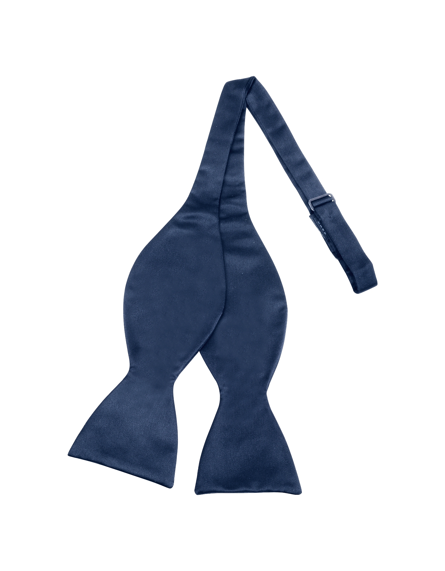 Forzieri Dark Blue Solid Silk Self-tie Bowtie