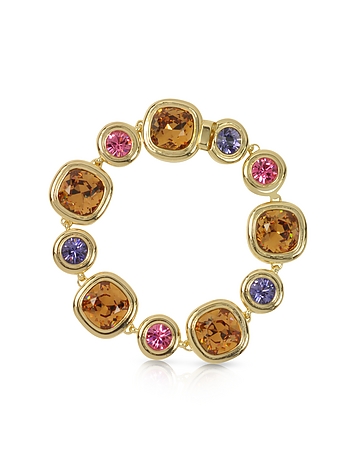 Purple Pink and Orcher Crystals Bracelet