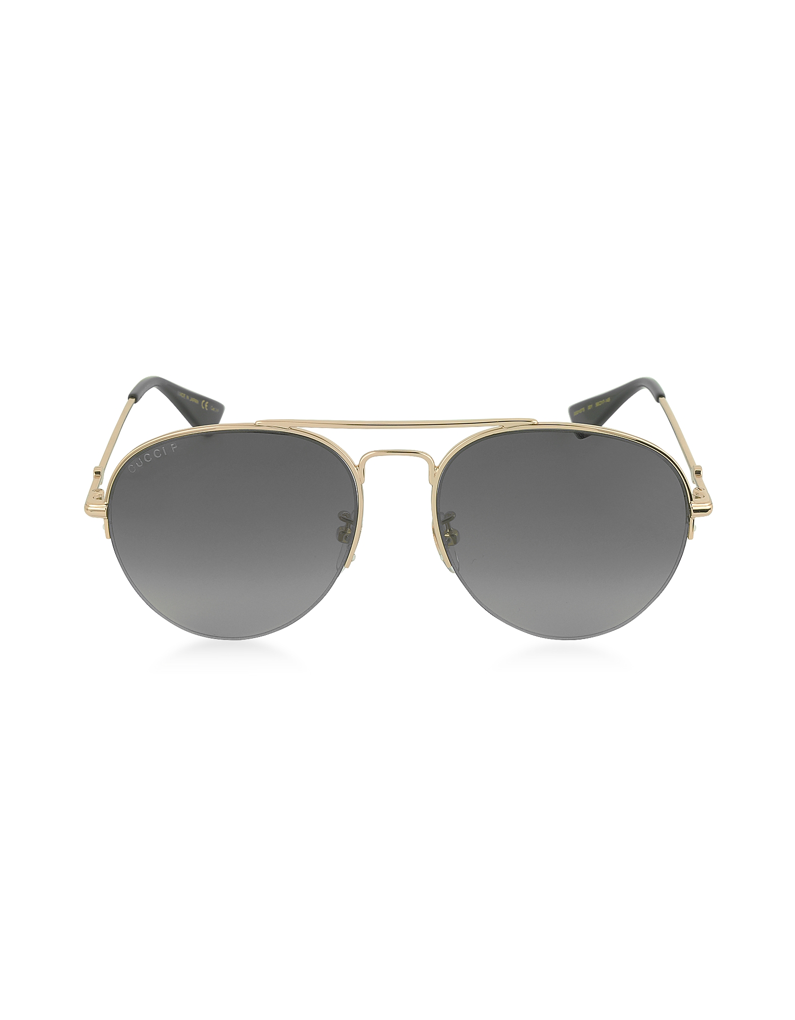 Gucci GG0107S 001 Gold Metal Aviator Men's Polarized Sunglasses