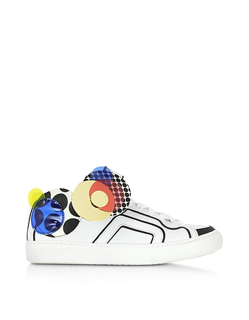 Multicolor White Leather Sneaker
