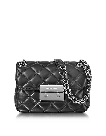 Sloan Small Quilted-Leather w/Rhodium Finish Chain Shoulder Bag