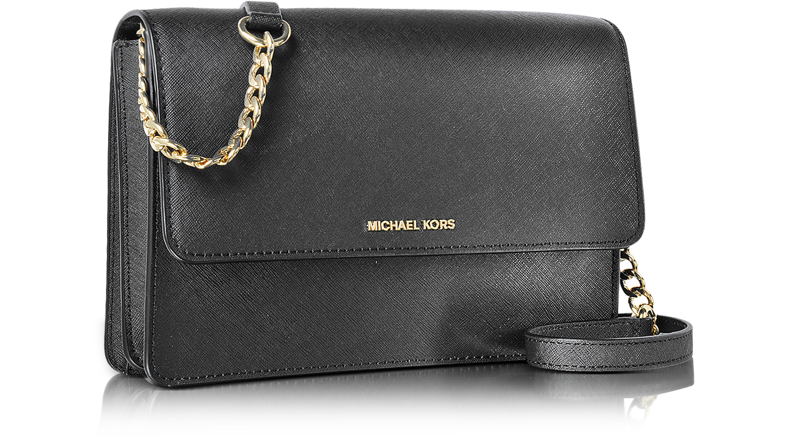 Michael Kors Daniela Large Black Saffiano Leather Crossbody Bag at FORZIERI