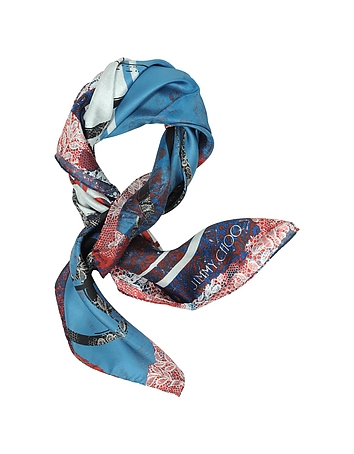 Lace and Shoes Printed Silk Square Scarf