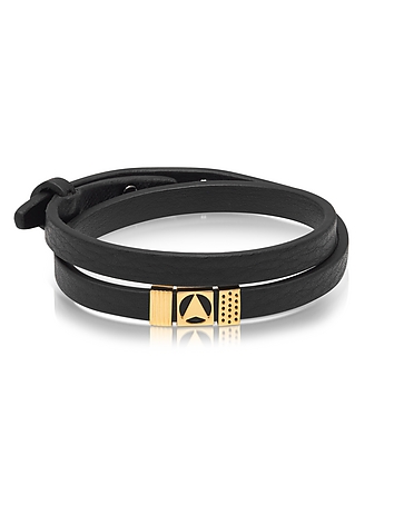 Insignia Black and Gold Double Wrap Bracelet