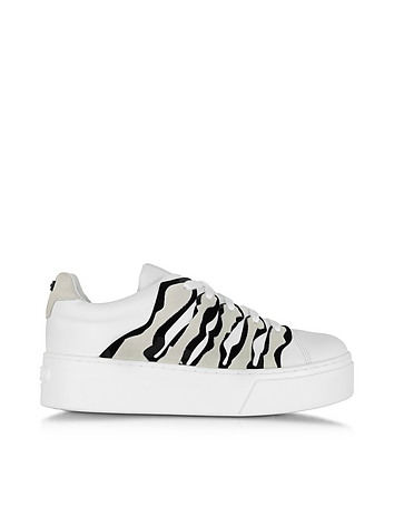 White Leather Platform Sneaker