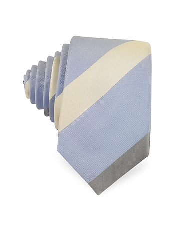 Diagonal Stripe Silk Narrow Tie
