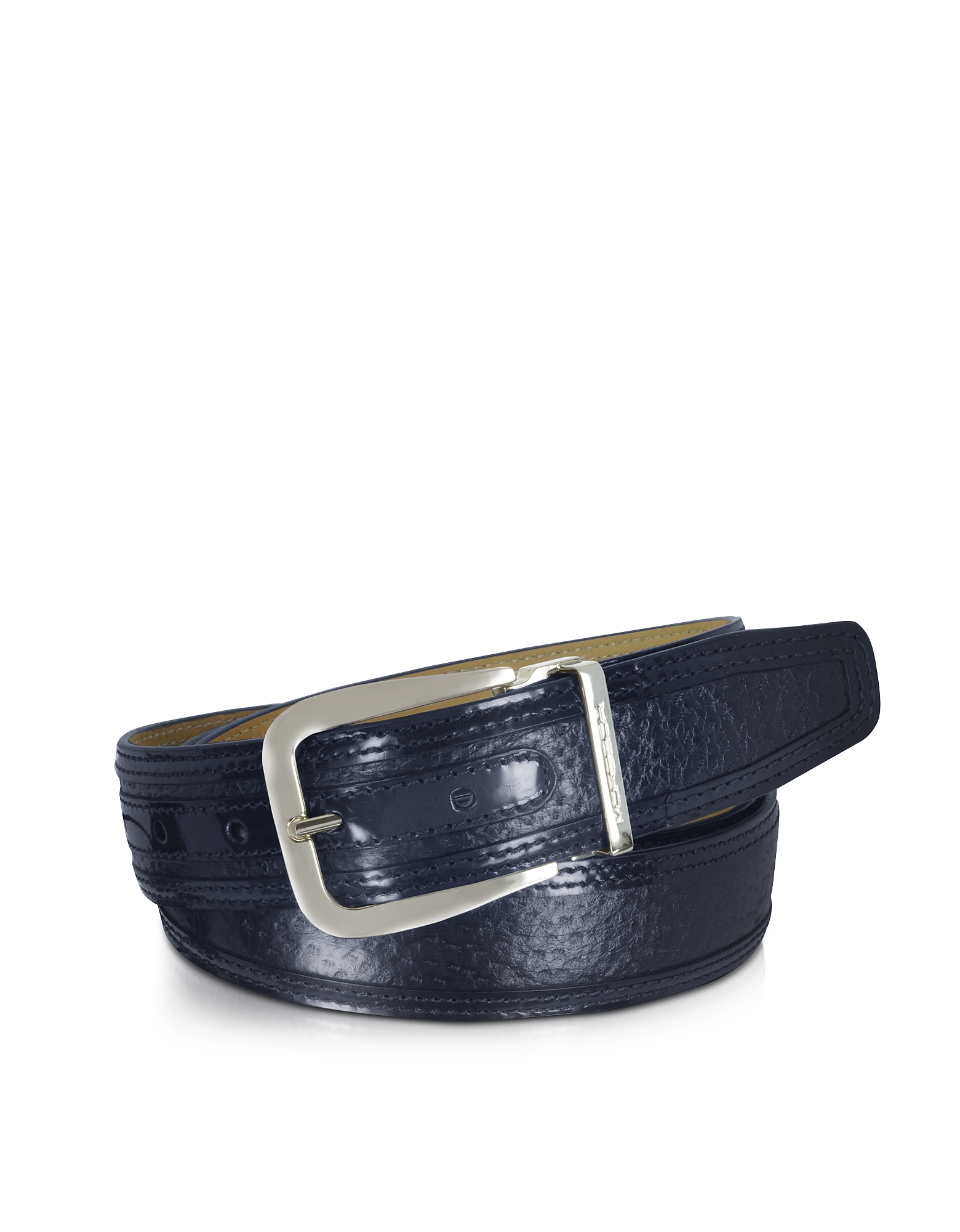 Moreschi Lione Navy Blue Peccary and Leather Belt