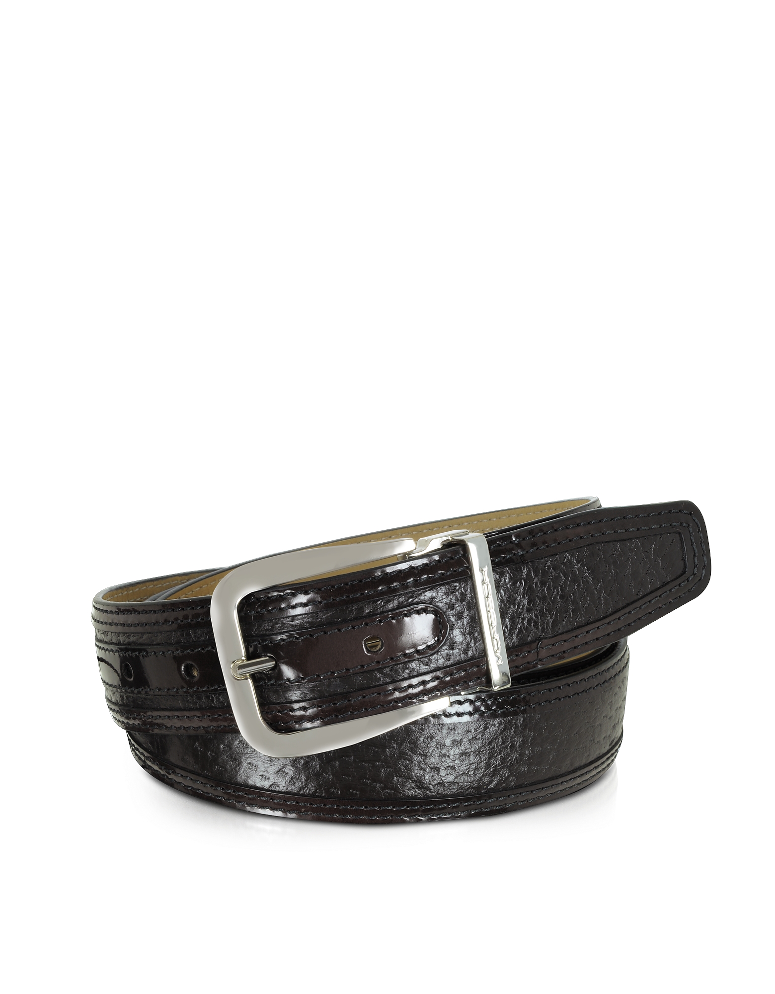 Moreschi Lione Brown Peccary and Leather Belt