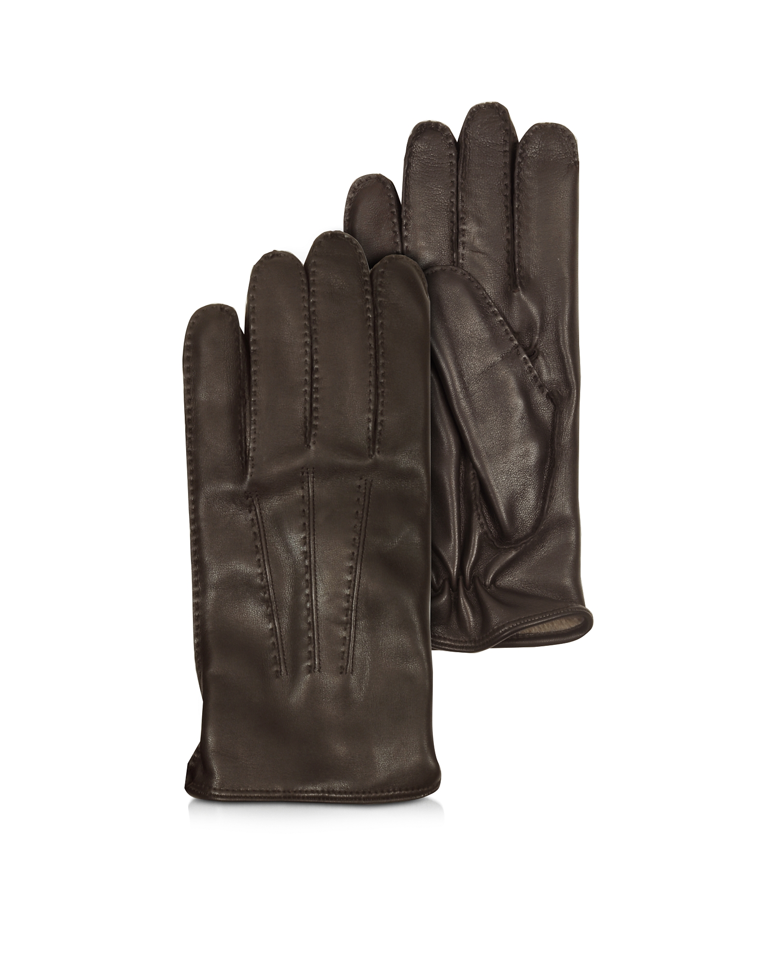 Moreschi Canada Dark Brown Leather Men's Gloves w/Cashmere Lining