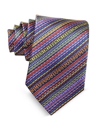 Diagonal Stripe and Signature Woven Silk Narrow Tie