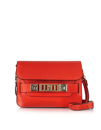 PS11 Mini Classic True Red New Linosa Leather Shoulder Bag