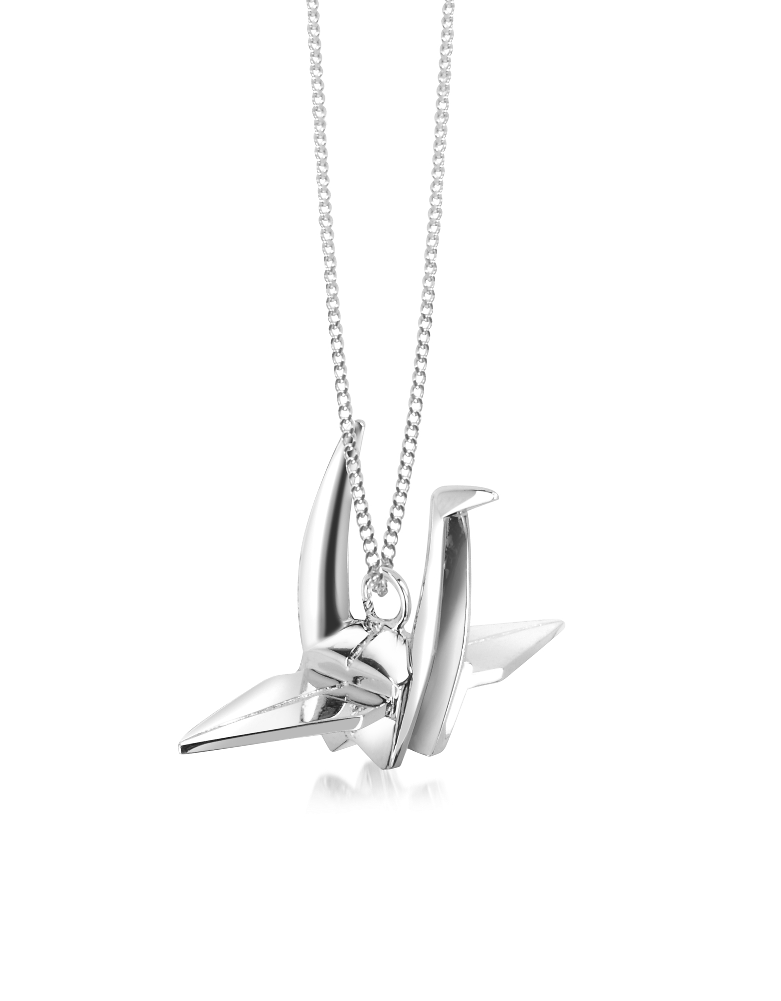 Фото Длинное Ожерелье из Серебра 925 пробы с Подвеской-Птицей. Купить с доставкой