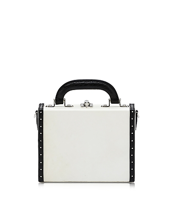 White and black Mini Squared Bertoncina Bag