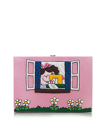 Little Miss Sewing Pink Cotton Book Clutch