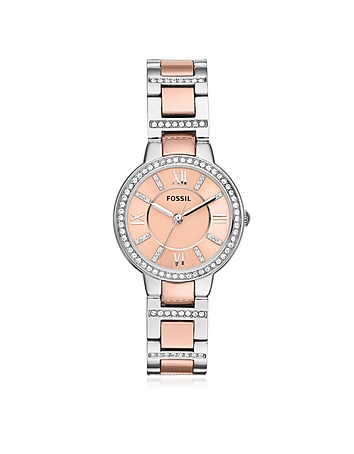 Virginia Two Tone Stainless Steel Women's Watch w/Crystals