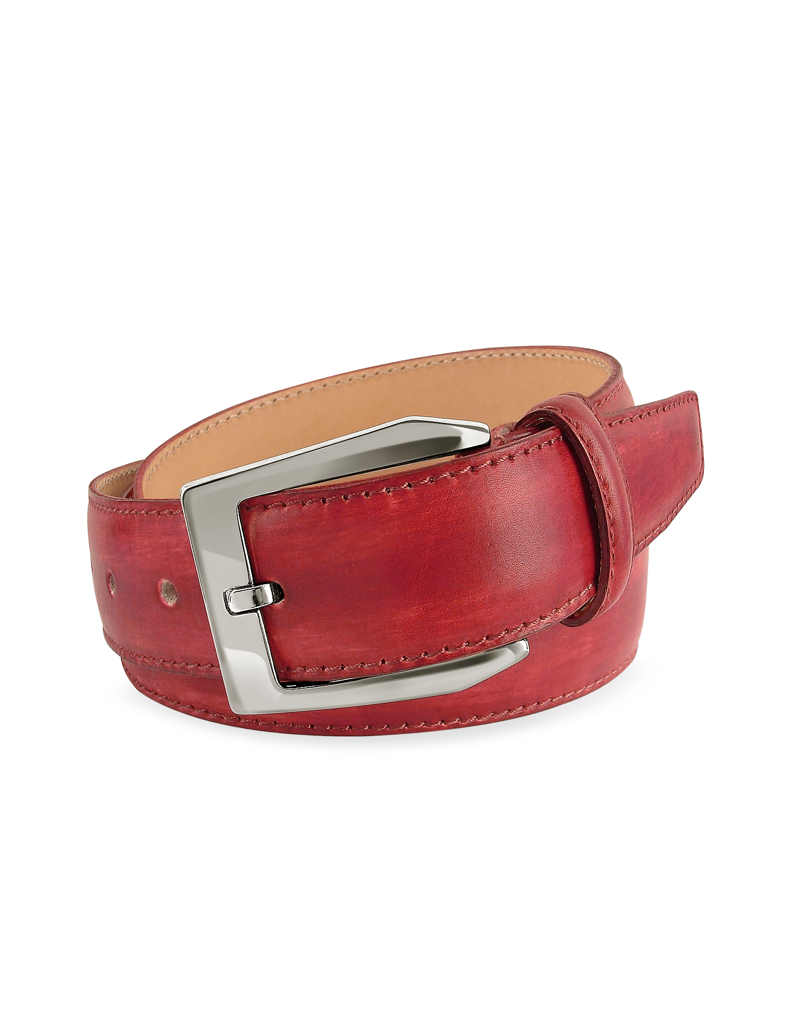 Pakerson Men's Red Hand Painted Italian Leather Belt