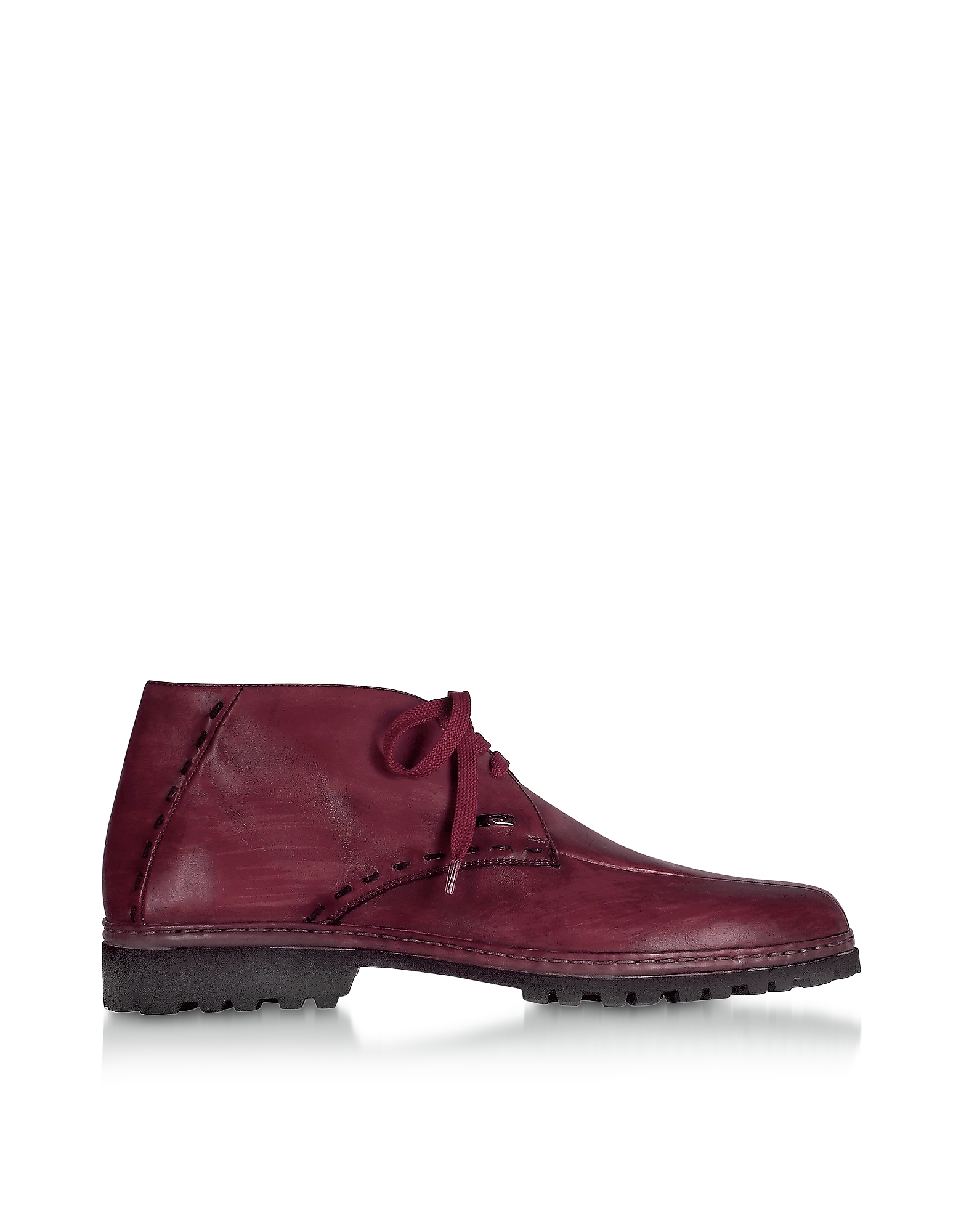 Pakerson Burgundy  Handmade Italian Leather Ankle Boots