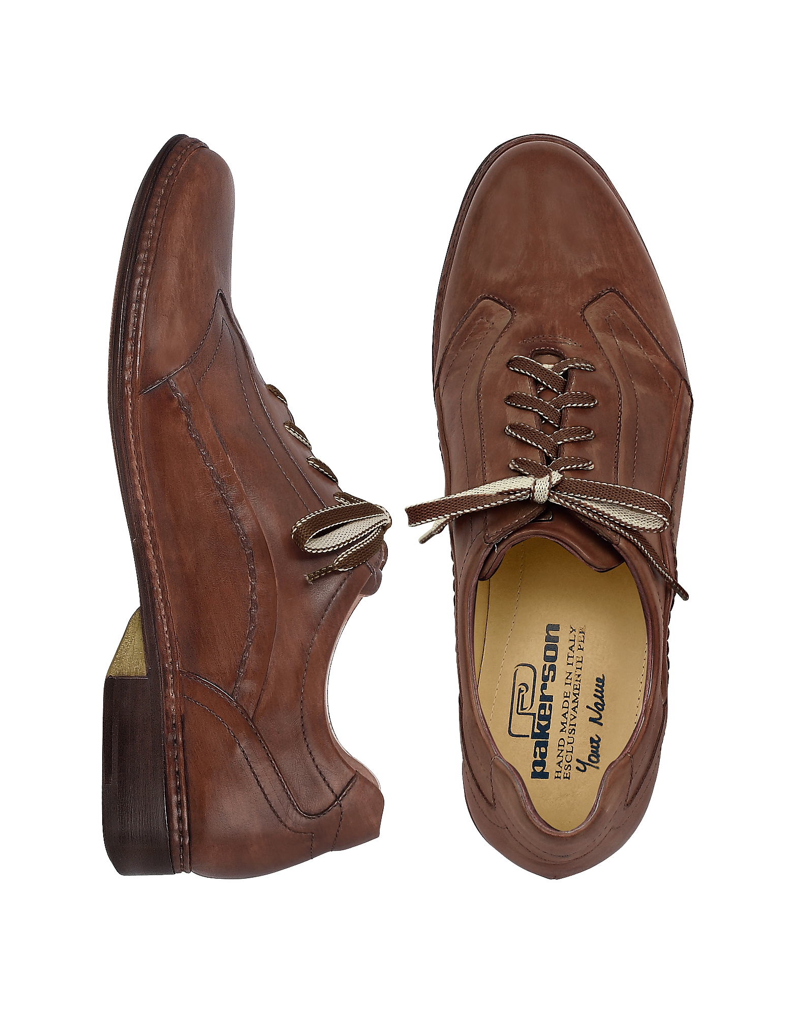 Фото Итальянские Темно-коричневые Кожаные Туфли на Шнуровке. Купить с доставкой