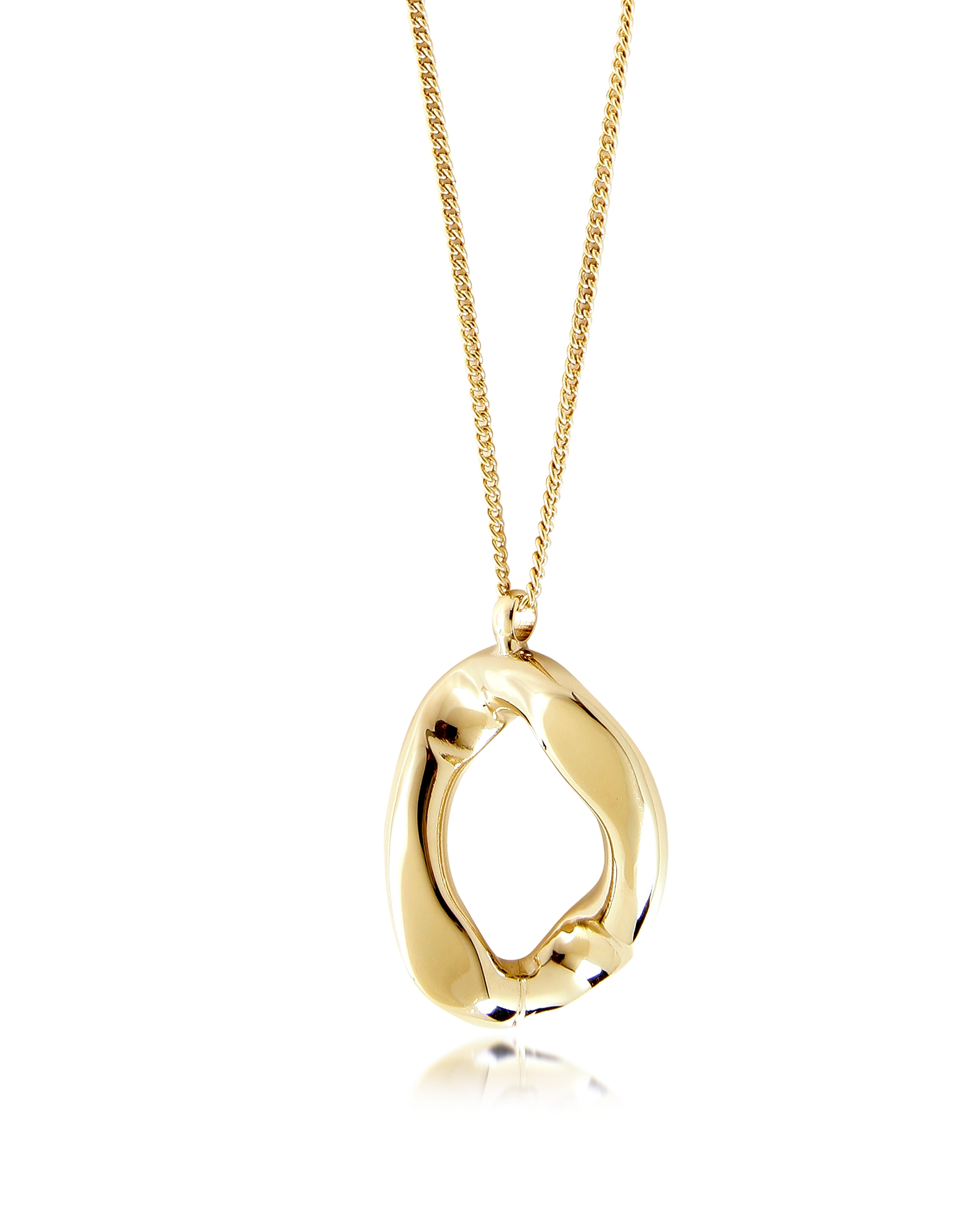 Длинное Золотистое Ожерелье из Меди со Звеньевым Кулоном