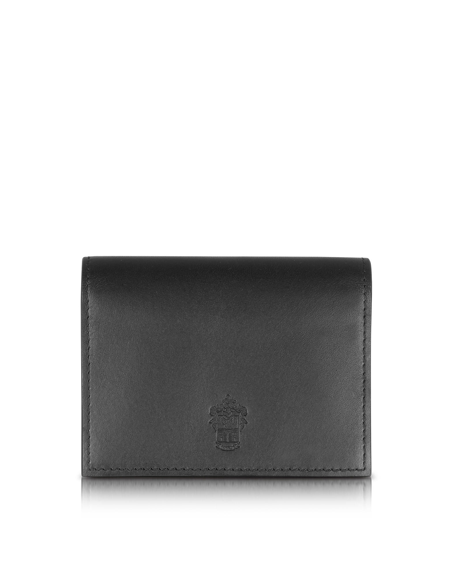 Pineider Power Elegance Double Black Leather Card Holder