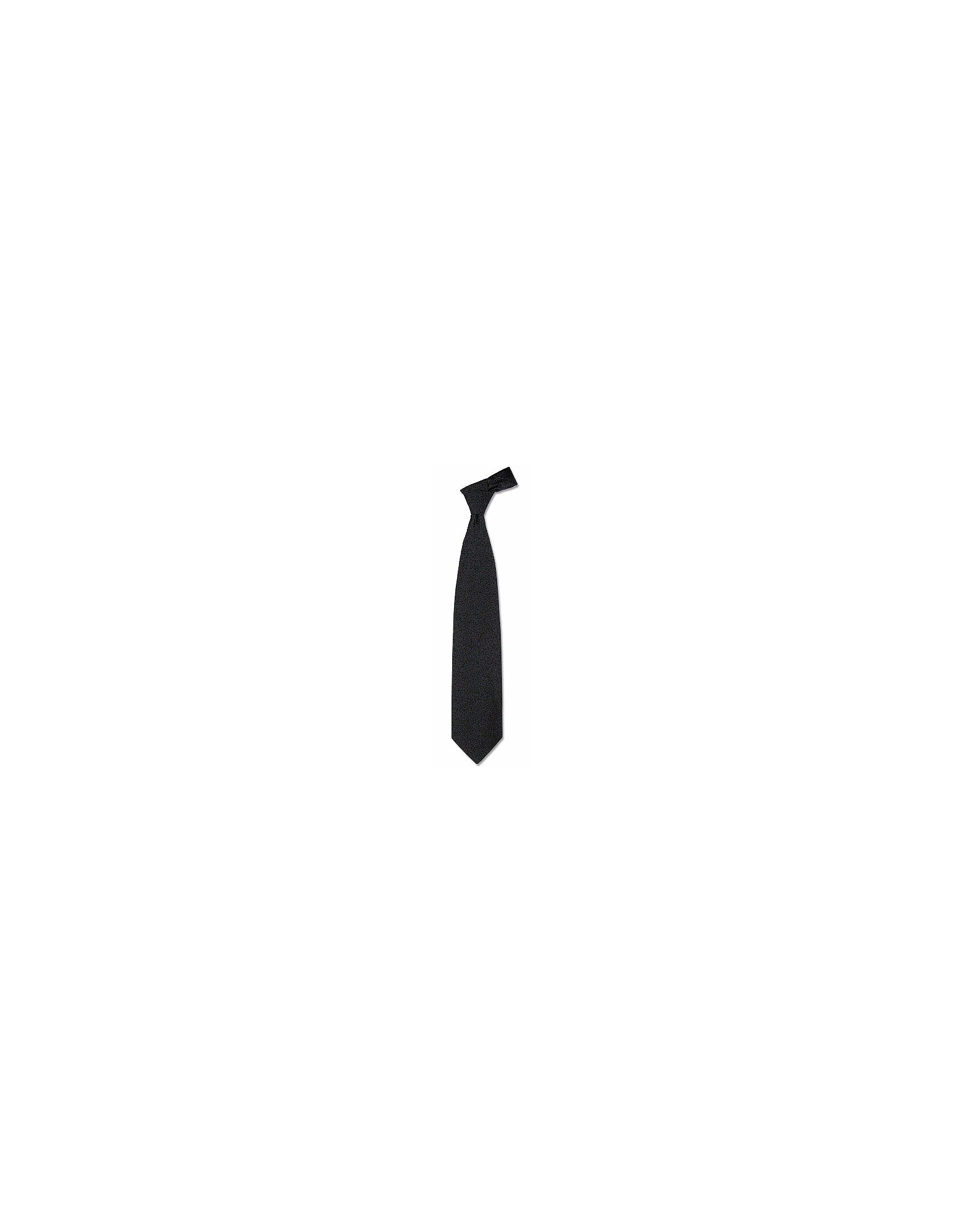 Forzieri Solid Black Pure Silk Tie