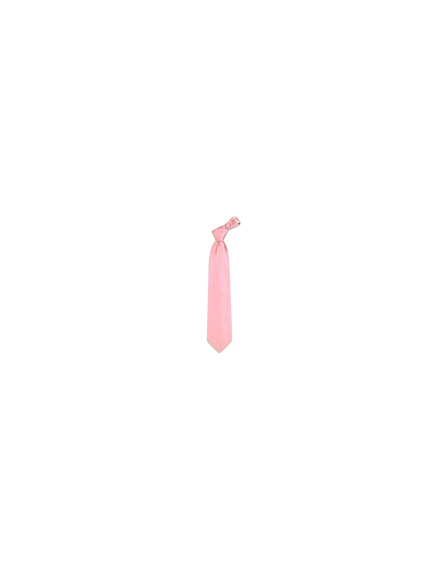 Forzieri Pink Solid Smooth Silk Tie