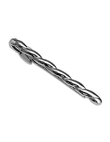 An elegant tie clip featuring a sophisticated braid design in silver plating for a unique accessory for the most refined men. Gift box included Made in Italy