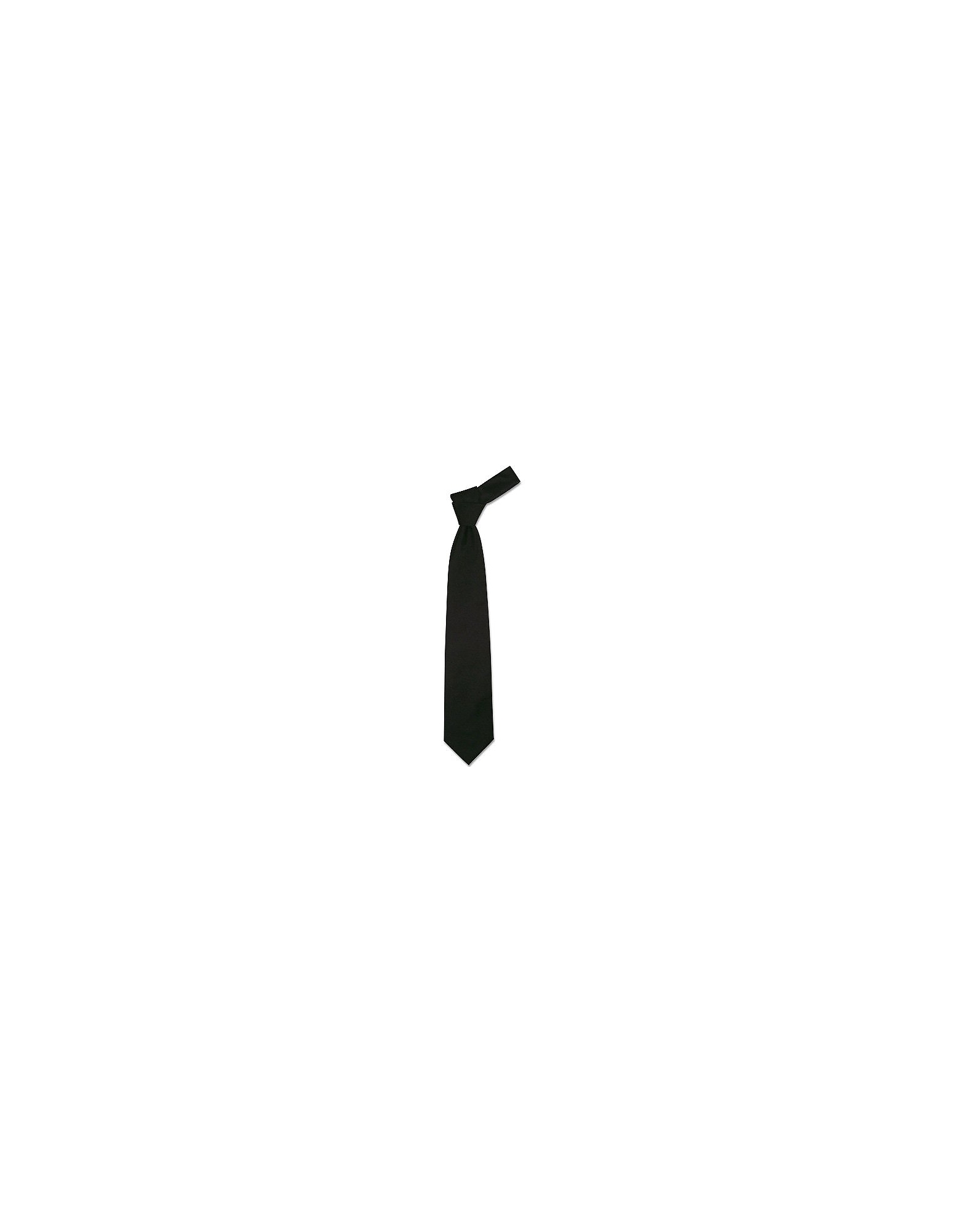 Forzieri Solid Black Extra-Long Tie