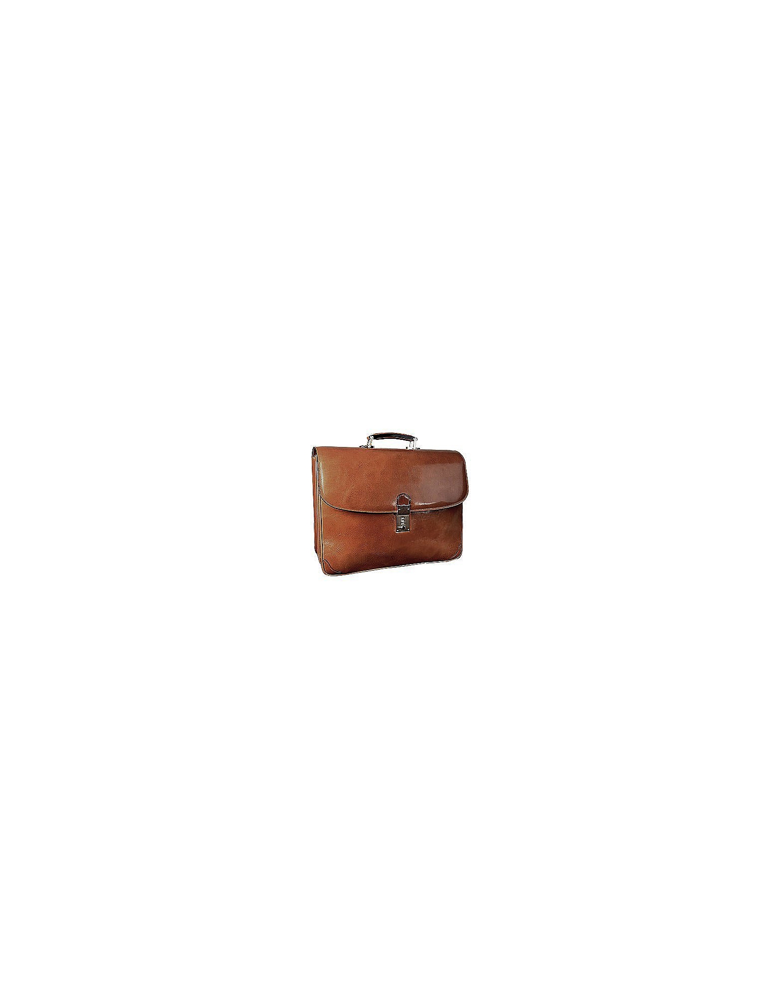 L.A.P.A. Designer Travel Bags, Classic Sand Leather Briefcase
