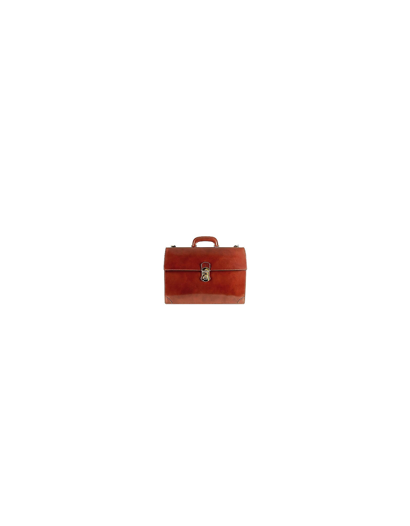 L.A.P.A. Designer Travel Bags, Classic Cognac Leather Briefcase