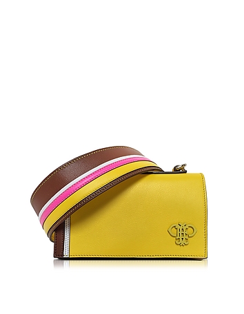 Cyber Yellow Leather Shoulder Bag