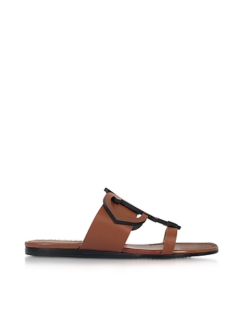 Ambra Leather Flat Sandal