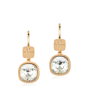 Candy - 18 KT Yellow Gold Over Bronze White Earrings